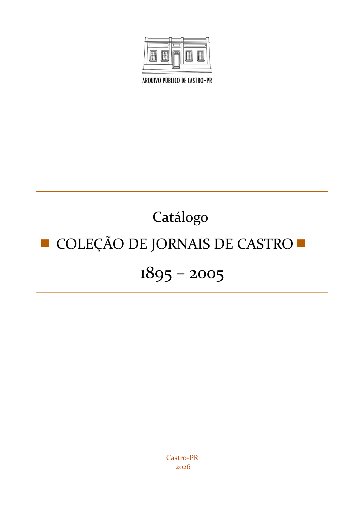Capa do Catálogo